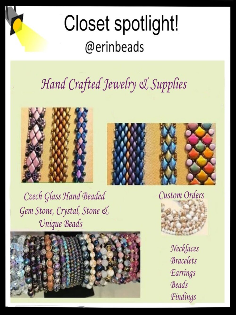Check out @erinbeads Closet For Hand Crafted Jewelry Accessories